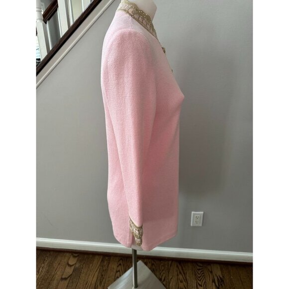 NWT St John Knit Pink Embellished blazer size 2 - Picture 9 of 11
